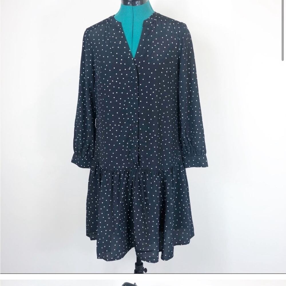 NWT gap black and white polka dot print dress